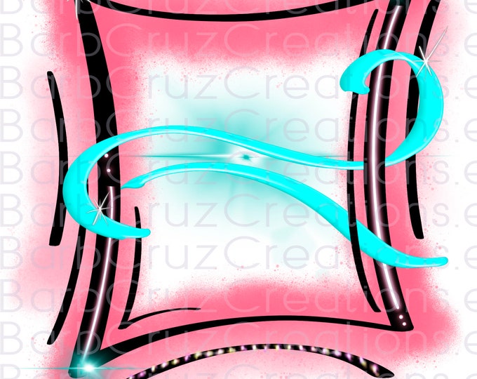 Airbrush png, Background, Pink, teal, Sublimation Design, Digital Download, digital frame, background, custom name, Instant Download