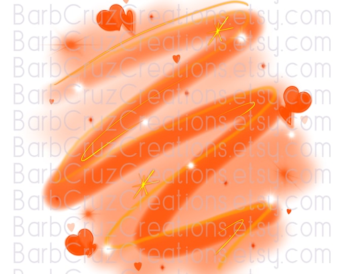 Airbrush Backgrounds, Orange Hearts png, Clipart, pngs, Sublimation Designs, digital downloads, tshirt designs, heat transfers