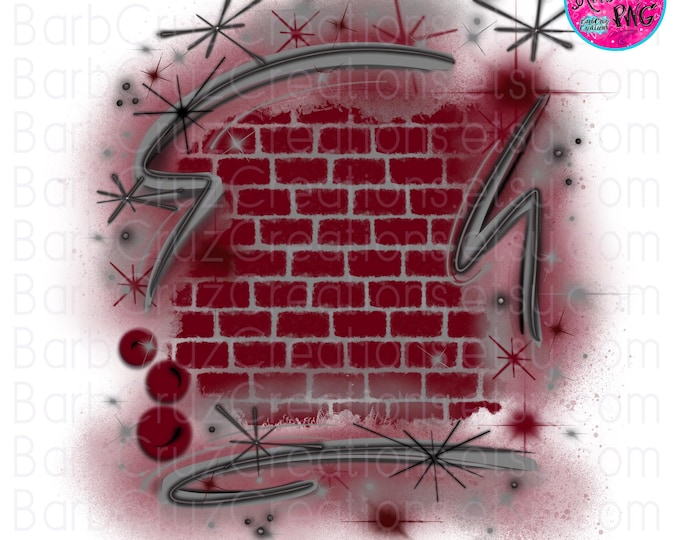 Airbrush Background, Airbrush png, Deep Red, Brick Wall, Graffiti Wall Design, jpg, sublimation design, digital download, png sublimation