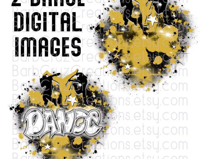 Airbrush png, Hip Hop, Dance, Graffiti Art, 2000's, Dance Team shirt, Sports Team, Competition, Retro, Old School, Sublimation, gold, black