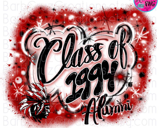 Airbrush png, Class of 1994 Red & Black, Chief, Alumni, Graffiti, png, Graduate, High School Reunion, senior, reunion shirt