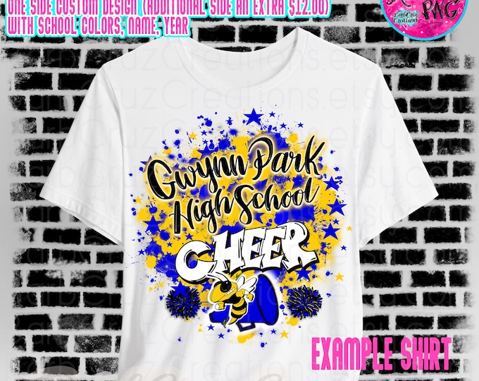 Airbrushed School Shirts, 2 for 36, 90's, trendy, retro, Customized, Personalized, Airbrush Apparel, Graffiti, Custom T-Shirts, Y2K, Reunion