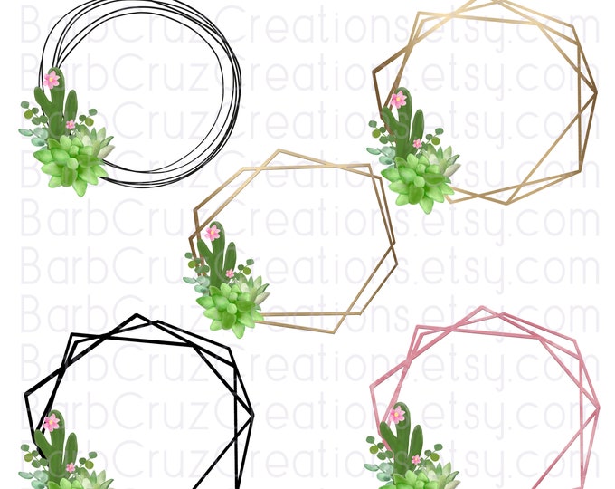 Succulents Wreath, Cactus Wreath, Modern Wreath, png, clip art, Sublimation Transfers, Digital Downloads, Sublimation Designs, Instant png