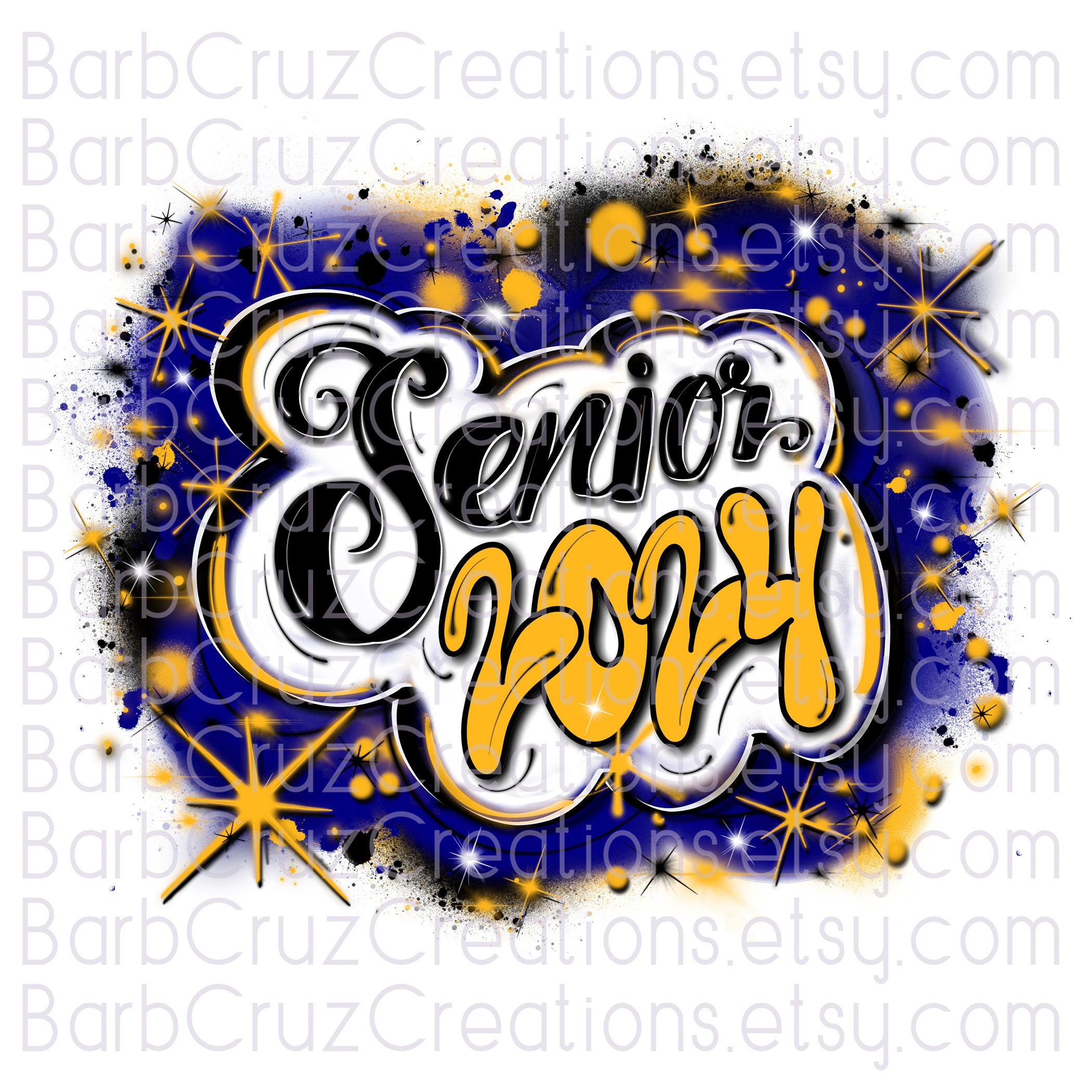 Senior 2024, High School, Class of 2024, Graduate, Airbrush
