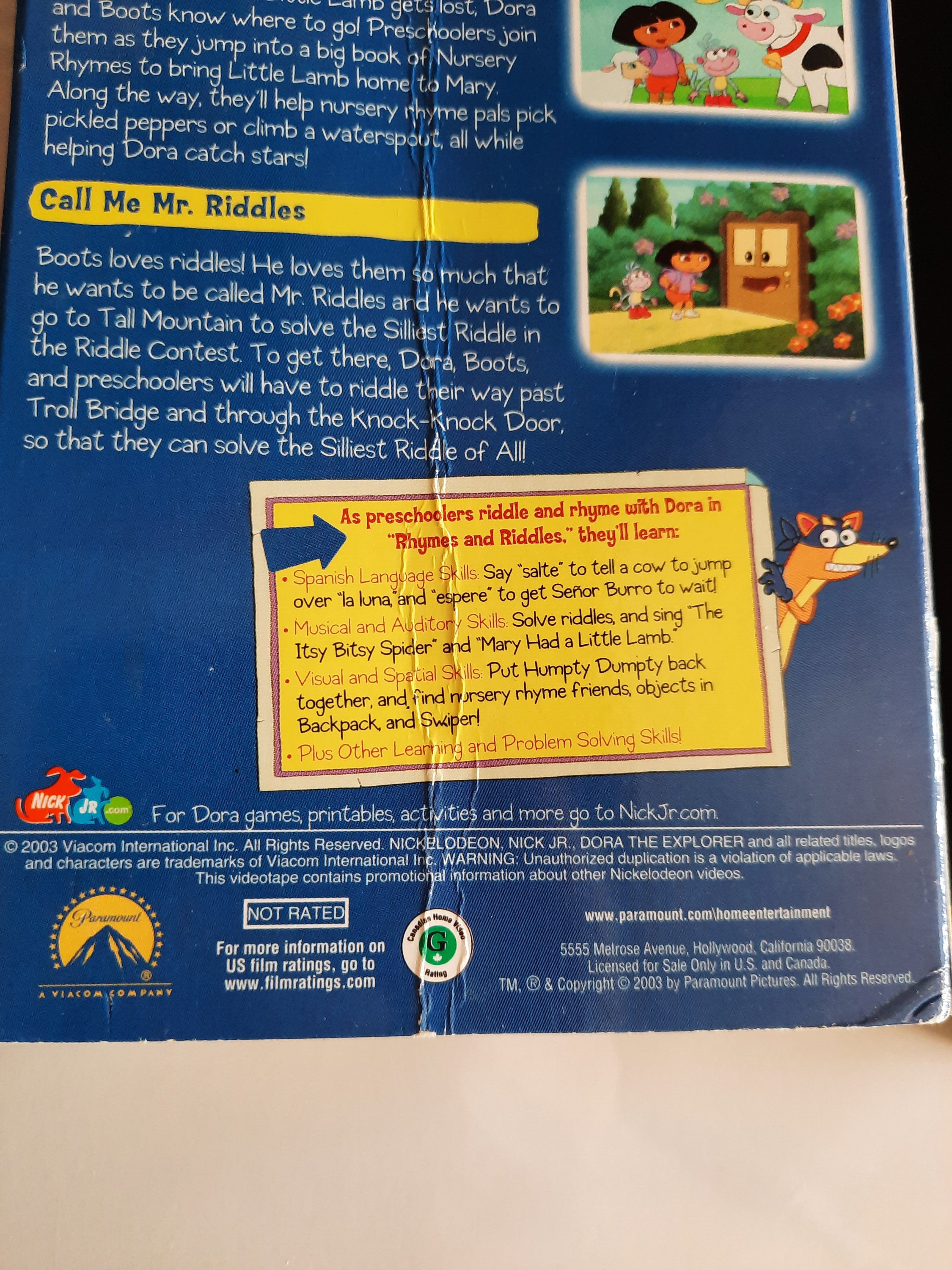 Dora The Explorer Rhymes And Riddles Dvd