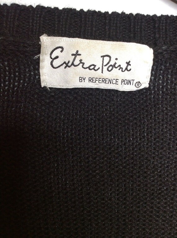 80s Sequin Knit Sweater: Color Block Geometric, O… - image 6