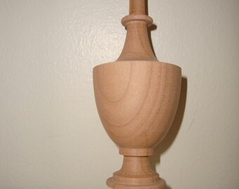 WOOD FINIAL UNFINISHED FOR BED AND FURNITURE  Finial #100 
