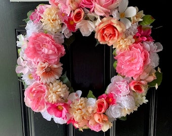 Spring Front Door Wreath | Spring Wreath | Front Door Wreath | Spring Front Door | Summer Wreath | Summer Front Door Wreath | Door Decor