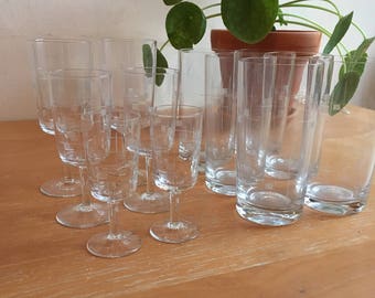 Set Art Deco Glass (12 pcs.) 1940-1950