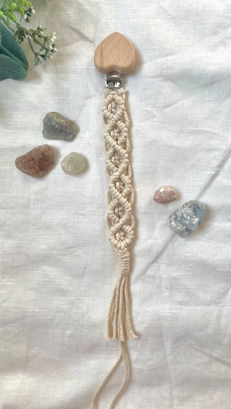 Macrame Pacifier Clip Handmade Boho Etsy