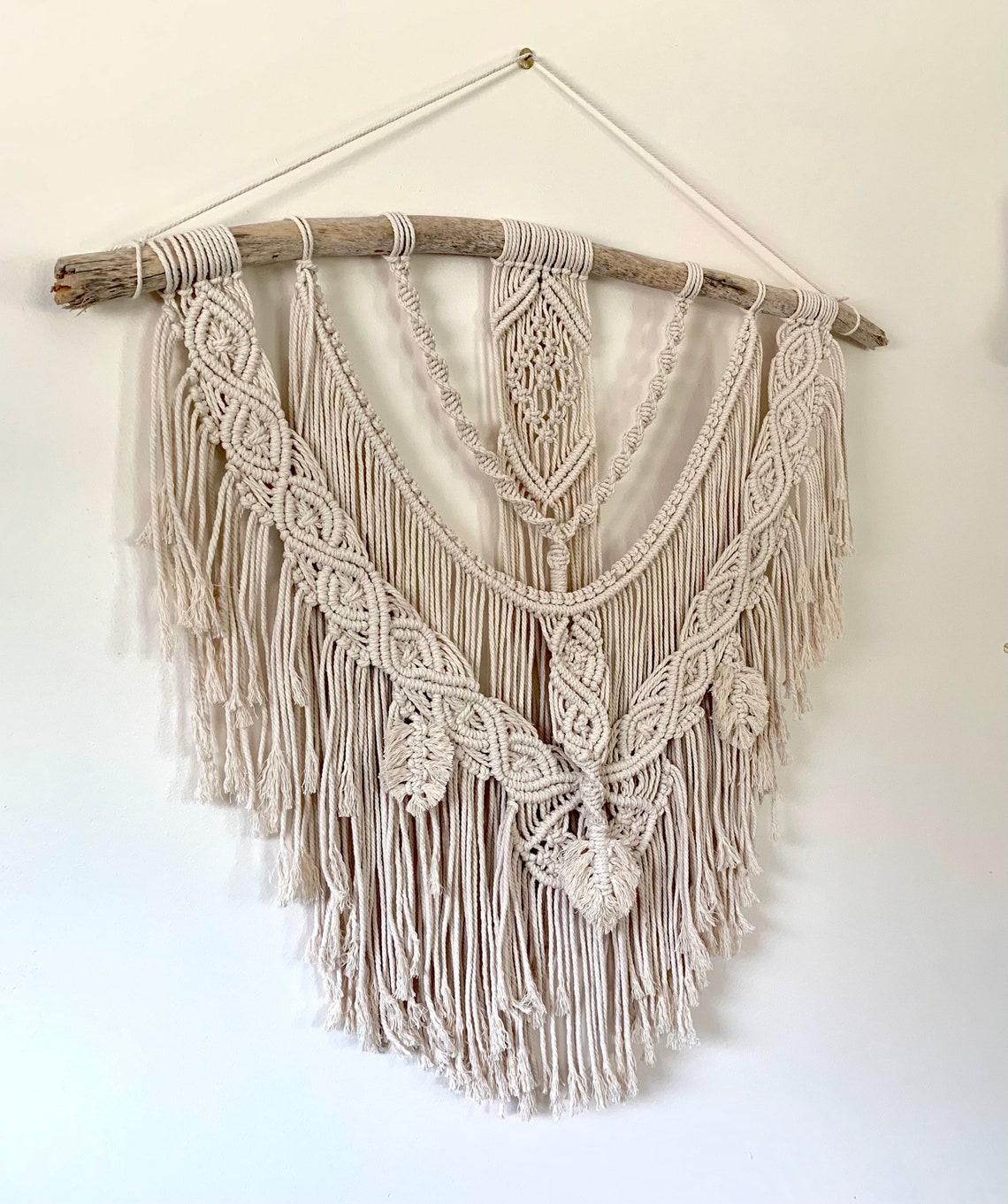 Macrame Wall Hanging Reclaimed Driftwood Handmade Large Etsy