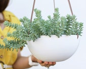Hanging planter large, Large ceramic planter, Plant pot, Hanging planter with drainage, Plant hanger, Succulent planter