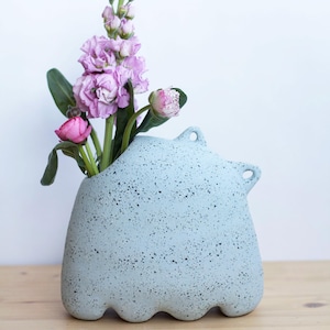 Ceramic Vase, Blue Vase, Unique Vase, Handmade Ceramic Vase, Ceramic Vase for Flowers, Modern Ceramic Decor, Textured Vase, Home Decor