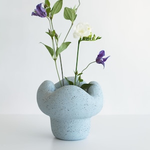 Ceramic Vase, Blue Vase, Unique Vase, Handmade Ceramic Vase, Ceramic Vase for Flowers, Modern Ceramic Decor, Textured Vase, Home Decor