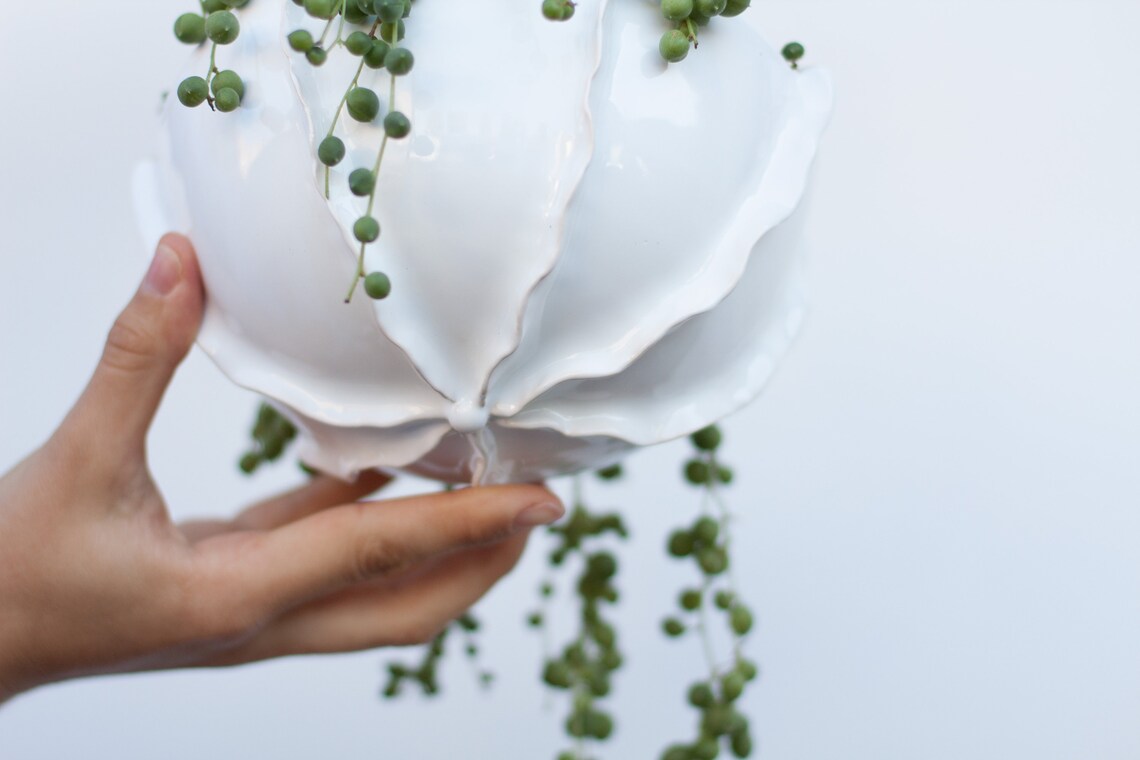 Hanging Planter Indoor / Outdoor Ceramic Hanging Planter Etsy