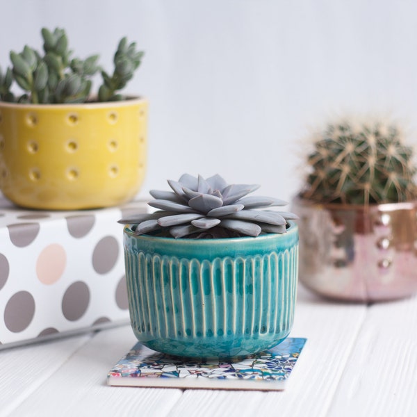 Ceramic plant pot, Succulent ceramic planter, Air plant holder, Succulent pot, Mini planter, Cache pot, Flower pot, Cactus pot, Clay pot