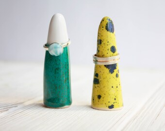 Ring Holder - Modern Ceramic Ring Cone - Ring Storage - Jewelry Organization - Ceramic Ring Cone holder - Ring display - Jewelry display