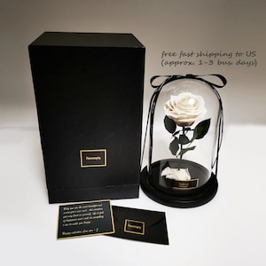 Personalized preserved rose, preserved flower, Blue Rose, Rose that last for years, Rose in dome, Anniversary Gift, Birthday Gift, Rose Gift