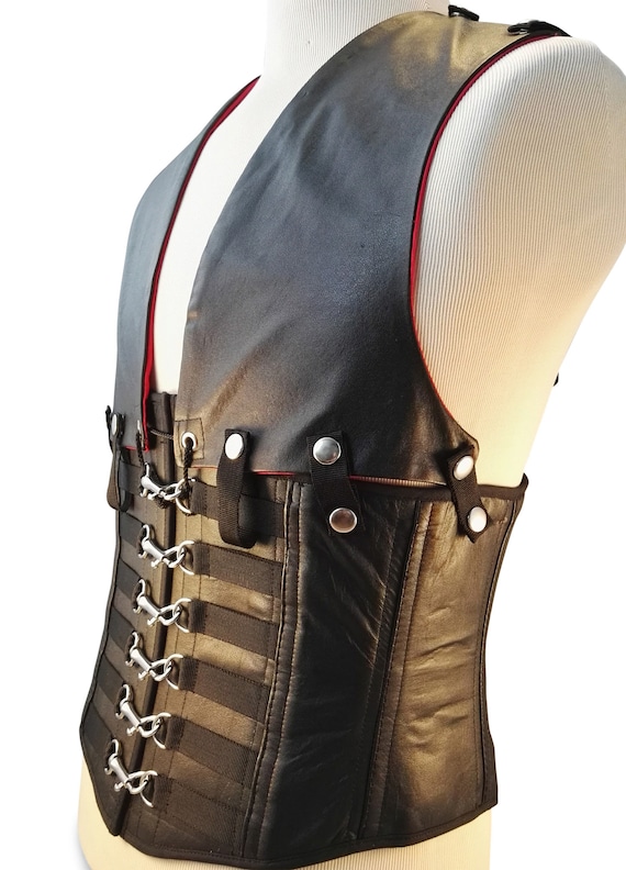 corset cuir homme