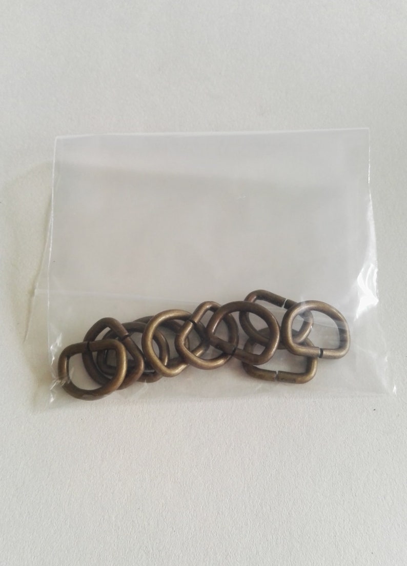For leathercraft or DIY sewer Vintage look metal dee ring perfect on a steampunk outfit 10 pack antique brass D ring 20mm brass D rings