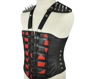 Mad Max patchwork leather corset for men