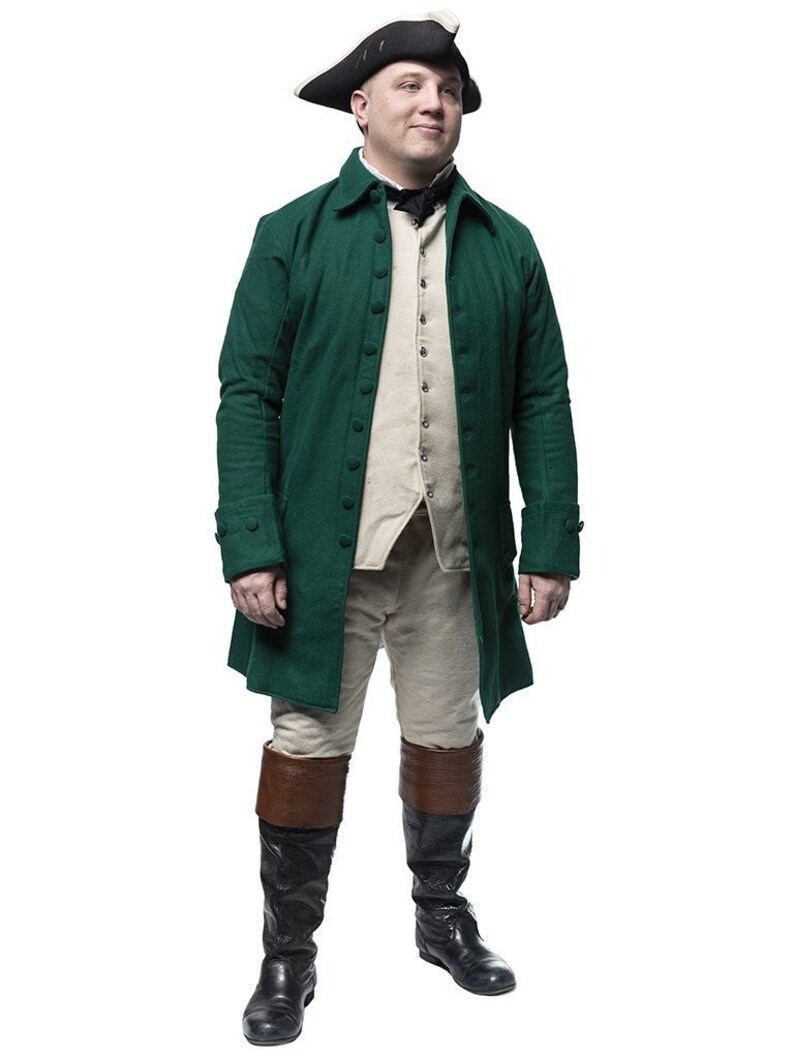 18th Century Revolutionary War Green Wool Frock Coat | Etsy