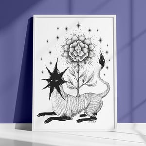 Alchemical Sun Art Print | Occult Magick Esoteric Ecclectic Wall Decor Illustration