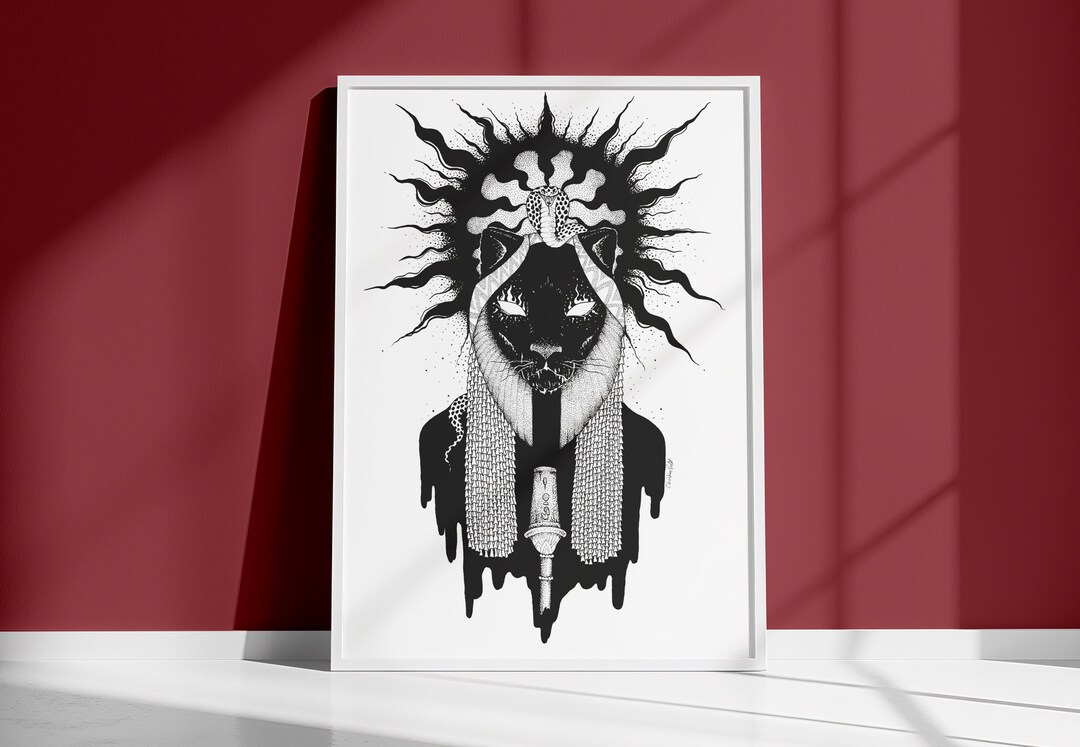 Sekhmet Altar Print | Egyptian Mythology Lioness Goddess Wall Art Decor ...