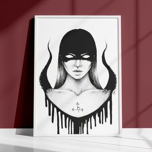 Lilith Altar Art Print | Dark Goetia Demon Occult Goddess