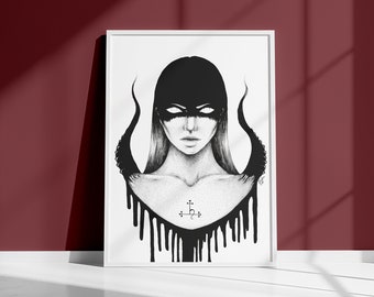 Lilith Altar Art Print | Dark Goetia Demon Occult Goddess