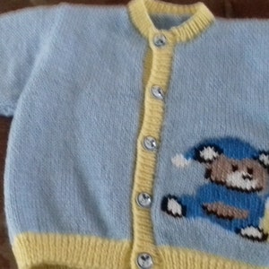 small vest 3 months with teddy bear embroidery with his bottle