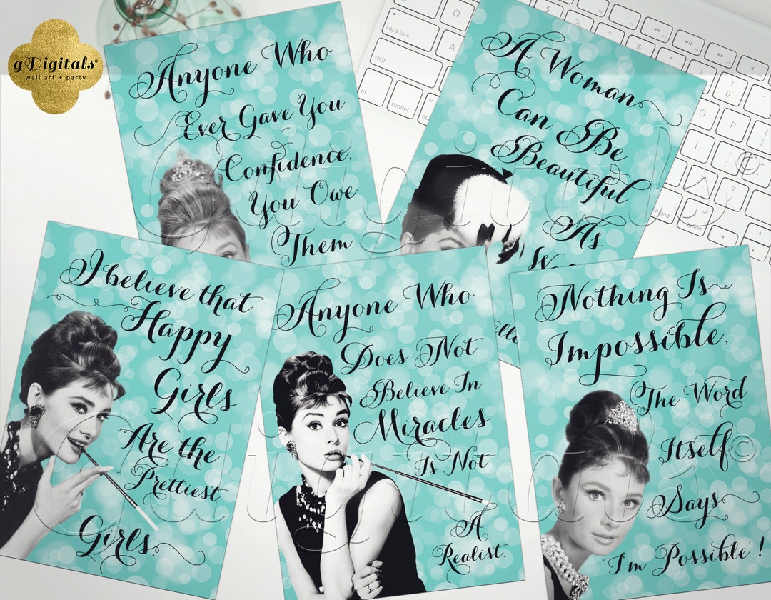 Audrey Hepburn Instant Download Printable Quotes/ Bridal Shower ...