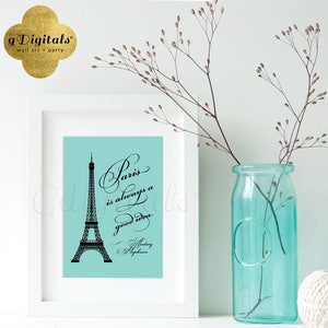 Paris Eiffel tower is always a good idea Audrey 5x7&quot; Instant Download