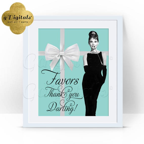Favors Sign Audrey Hepburn Quote Party Supplies Breakfast At Etsy
