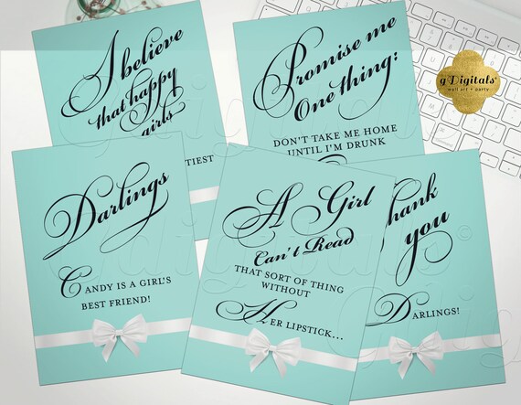 Breakfast At Tiffany Bridal Shower Blue Theme Table Signs Etsy