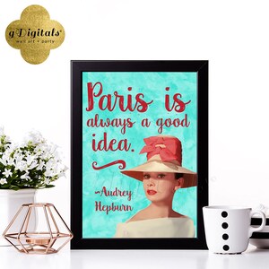 Audrey Hepburn Printable Quote Instant Download 8x10&quot; Country & Farmhouse Style Wall or Table Decor