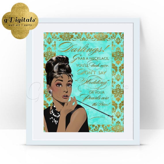 Pearl Necklace Game/ Bridal Shower/ Audrey Hepburn Party/ Etsy