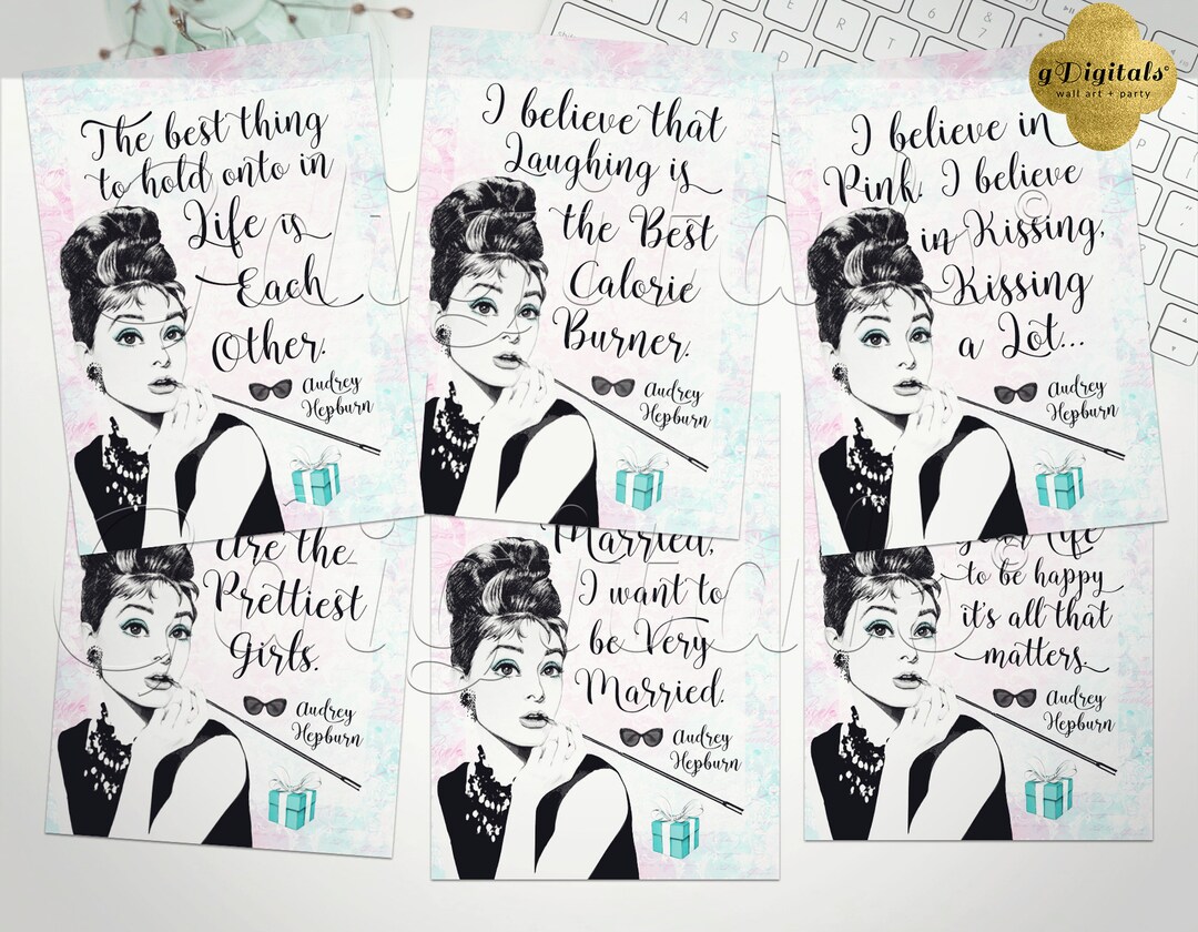 Audrey Hepburn/ Printable Quotes/party Decor/ Party Center Piece ...