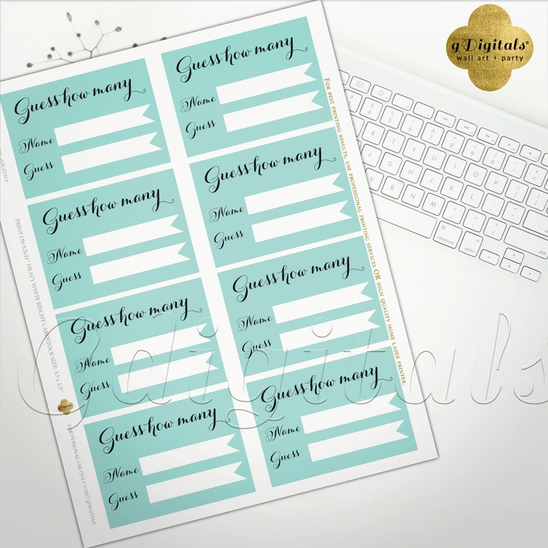 Bridal Shower Pearl Necklace Game Sign with Guess Many Pearls Etsy