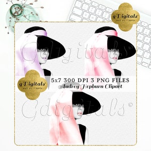 Audrey Hepburn Vintage Photos Arte mural. PNG Clipart 5x7&quot; 300 DPI