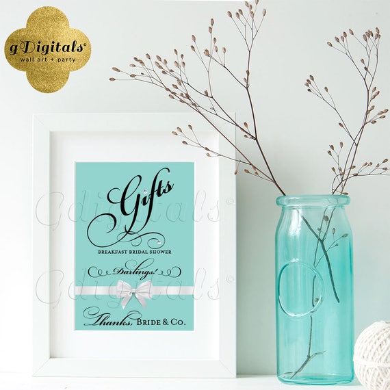 Gifts Sign Breakfast At Tiffany Bridal Shower Party Decor Etsy