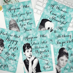 Audrey Hepburn Instant Download Printable Quotes/ Bridal Shower ...