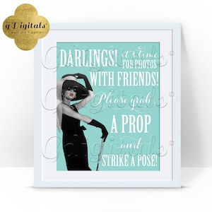 Photo Booth Sign Bridal Shower/ Blue Themed Decorations For Birthdays/ Baby Shower/ Breakfast at Instant Download 8x10