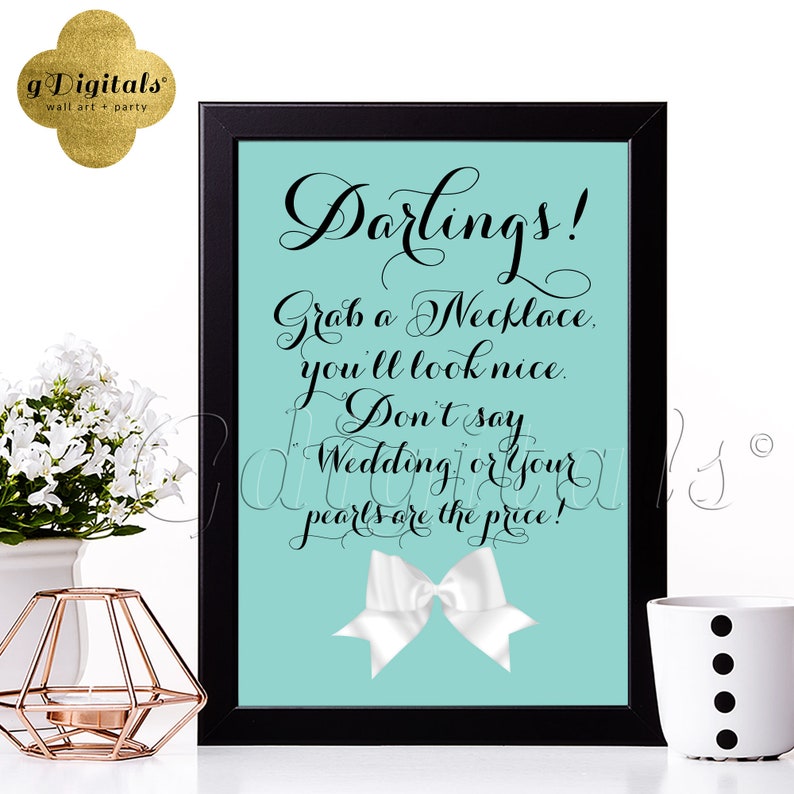 Bridal Shower Pearl Necklace Game Sign with Guess Many Pearls Etsy