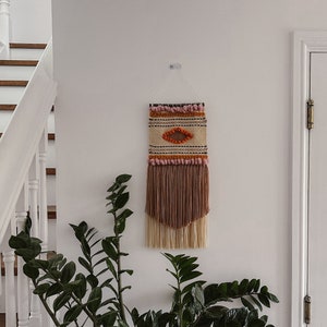 bohemian decor, woven wall hanging, weaving wall hanging, boho decor, indiana decor, home decoration, wall hanging, wall art, woven decor image 1