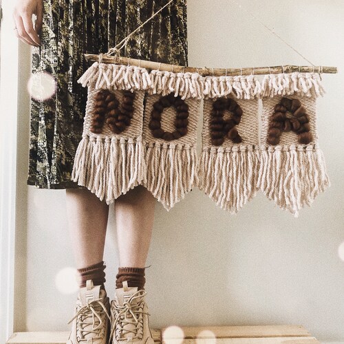 Weaving Wall Hanging Name Letters Weaving Wall Hanging Big Etsy