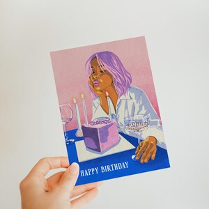 Carte de joyeux anniversaire A6 - pour elle/Anniversaire de fille/Meilleure amie/Carte d'anniversaire chic