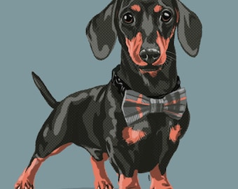 Custom Stylised Pet Portrait Print - Personalised Gift