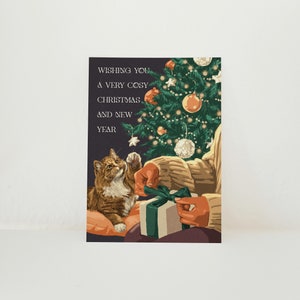 Cat Christmas Card Multipack Wishing You A Very Cosy Christmas and New Year Pack Of 5 image 2