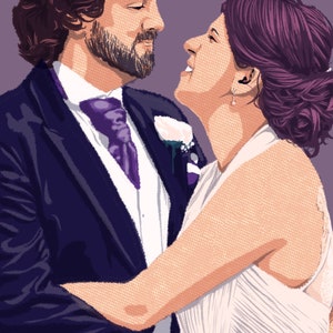 Custom Portrait Digital Wedding Gift, Couple Drawing, Family Portrait, Portrait From Photo image 3